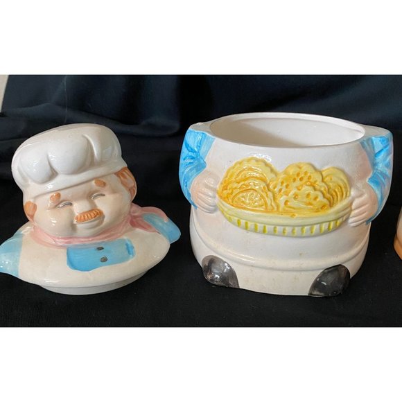 Vintage Porcelain Grandma Grandpa Baker Containers Jars with Lids - Picture 7 of 10